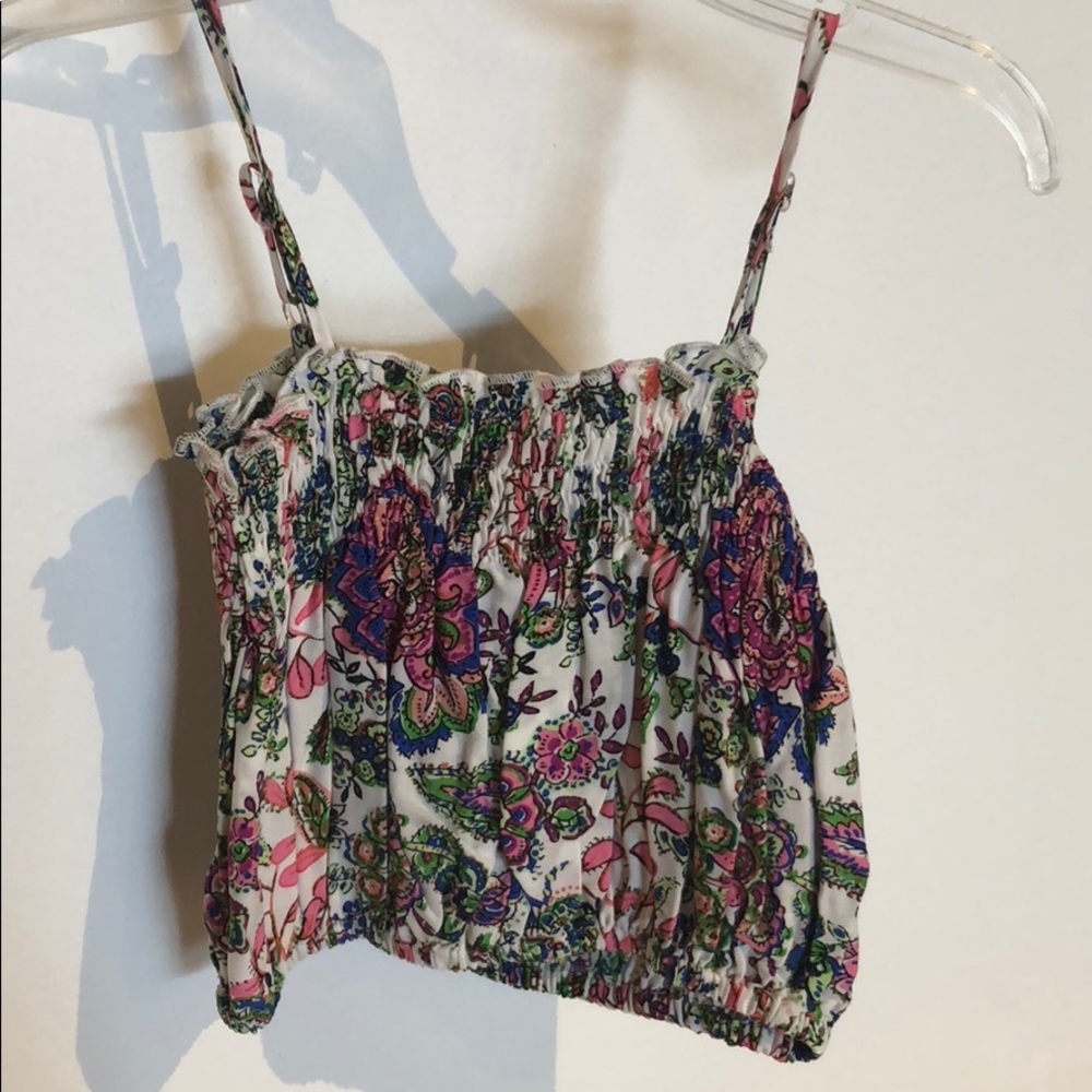 Pink Rock Girls Multi colored woven spaghetti top